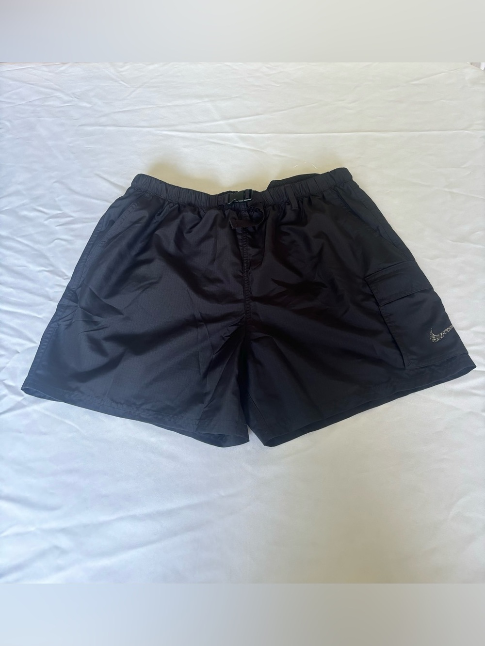 Nike Belted Packable Volley Swim Shorts Black  Men's Large New